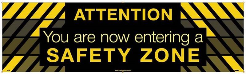 SAFETY ZONE BANNER 3' X 10' - Tagged Gloves